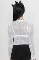 Tripp NYC Fishnet Long Sleeve (White)