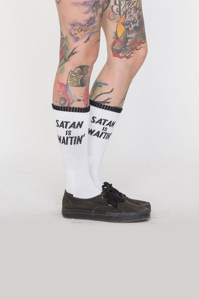 Creep Street Satan Is Waitin Socks (White)