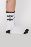 Creep Street Satan Is Waitin Socks (White)